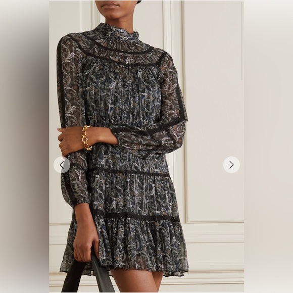 NWT $650 Veronica Beard Rahla Sheer Minidress, Size 6 ( fits 4-6), 97% Silk - Picture 4 of 12